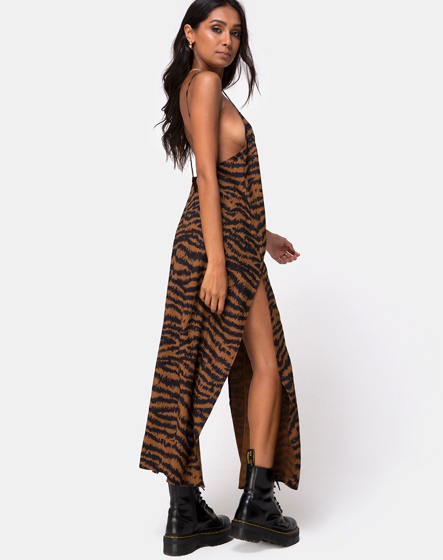 Imagen de Hime Maxi Dress in Animal Drip Brown