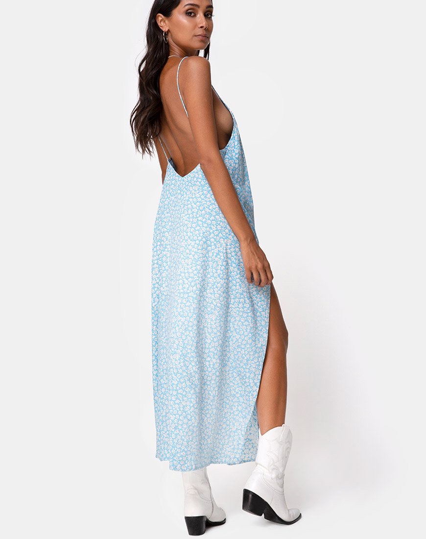Vestido Hime en Ditsy Rose Blue