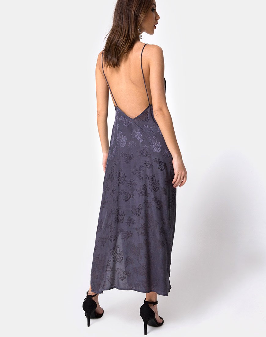 Imagen de Hime Maxi Dress in Satin Grey Rose