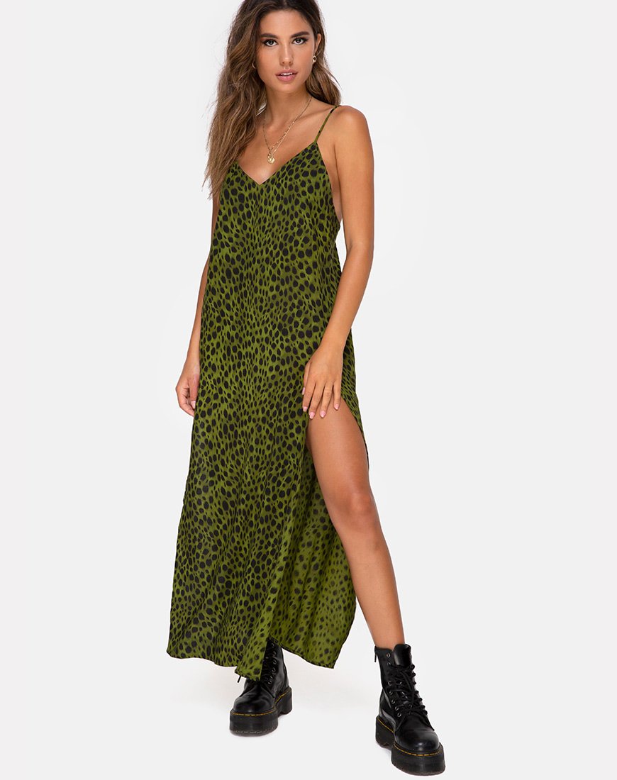 Imagen de Hime Maxi Dress in Cheetah Khaki