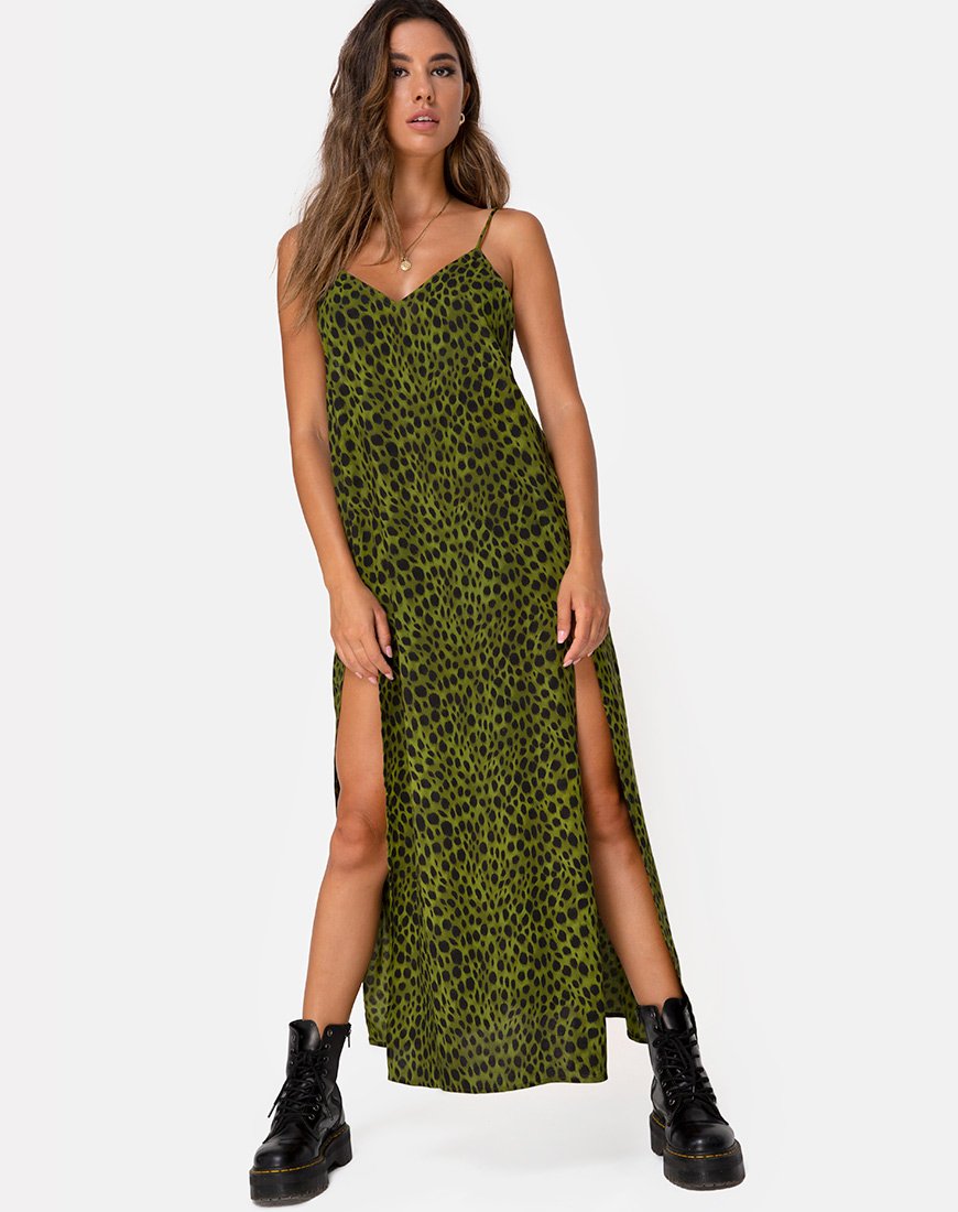 Imagen de Hime Maxi Dress in Cheetah Khaki