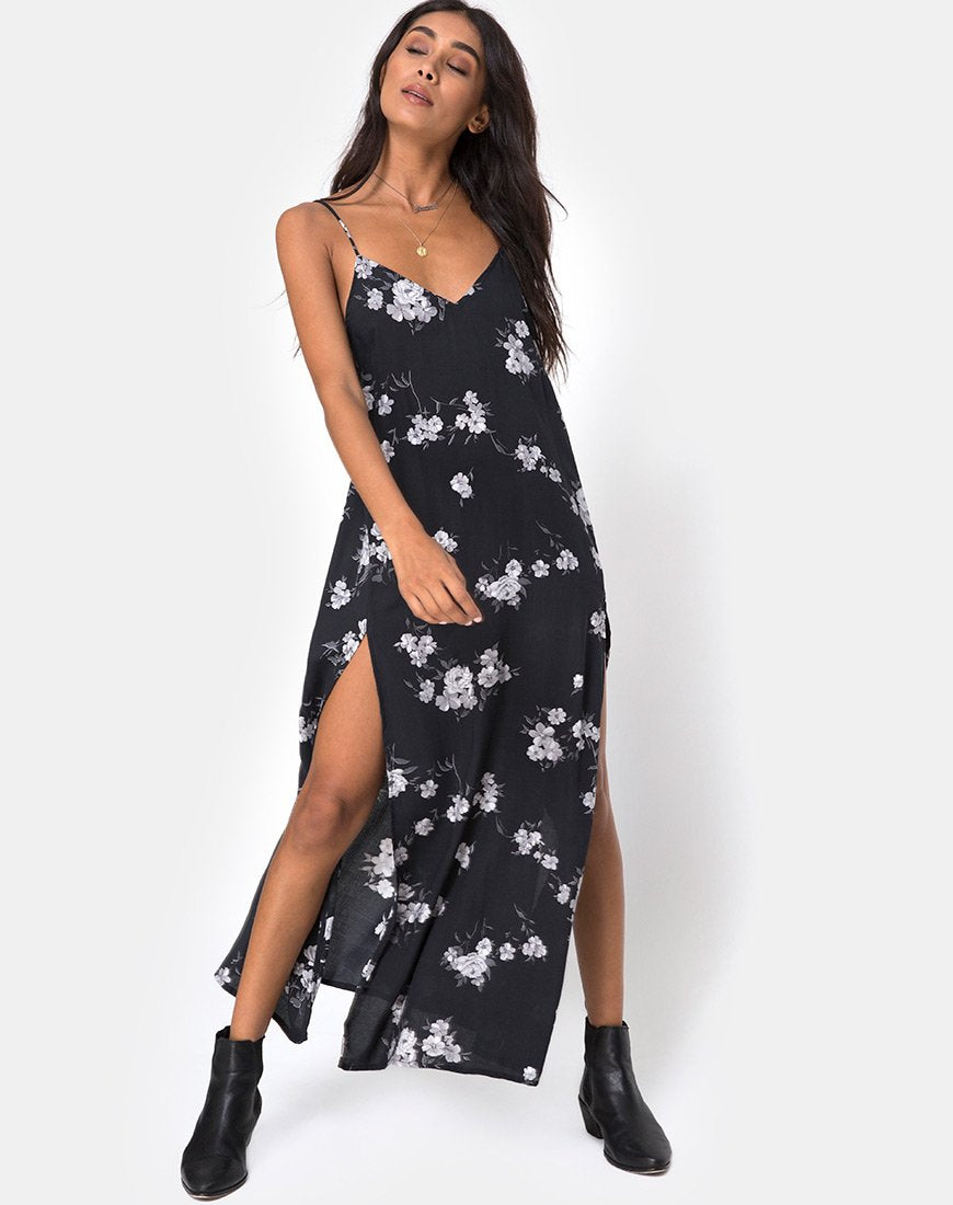 Imagen de Hime Maxi Dress in Mono Flower Negro