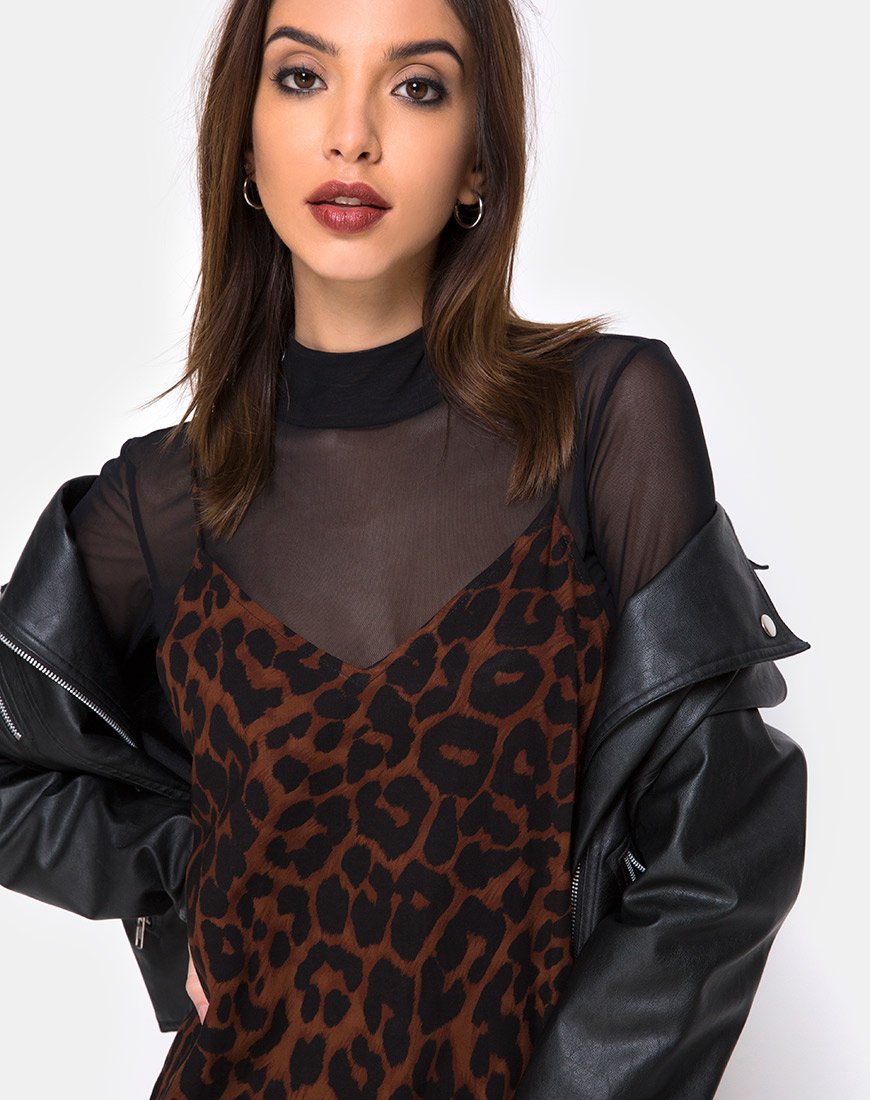 Imagen de Hime Maxi Dress in Oversize Jaguar Marrón