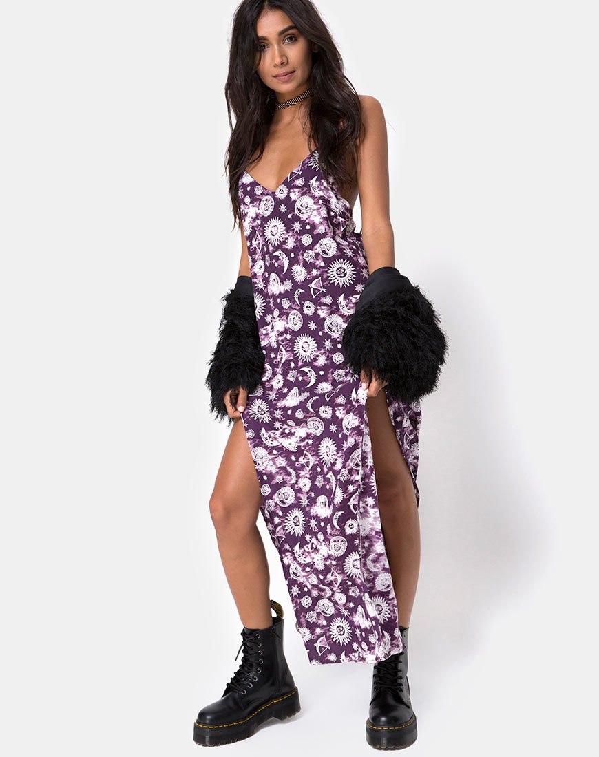 Imagen de Hime Maxi Dress in Purple Zodiac