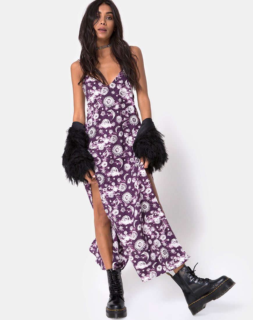 Maxi Vestido Hime en Morado Zodiaco
