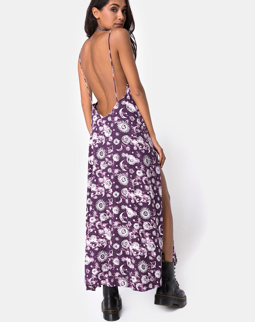 Maxi Vestido Hime en Morado Zodiaco