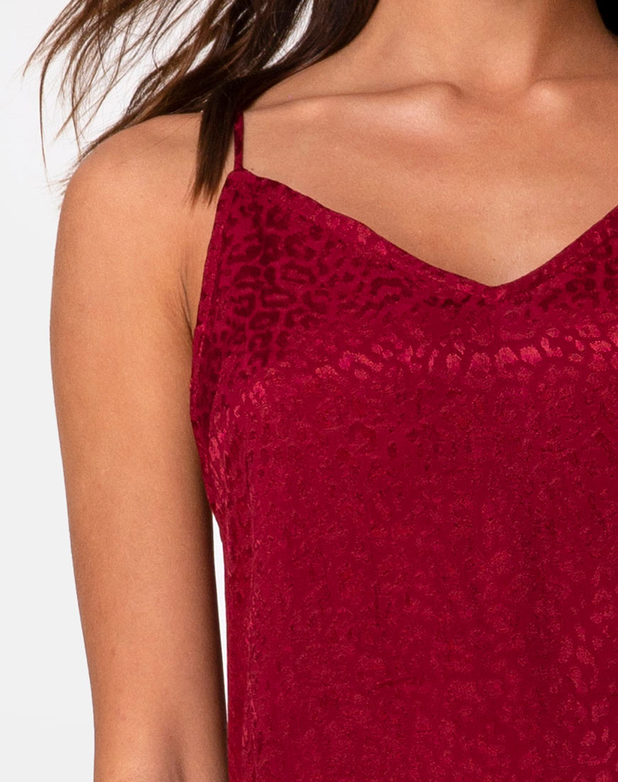Imagen de Hime Maxi Dress in Satin Cheetah Frambuesa