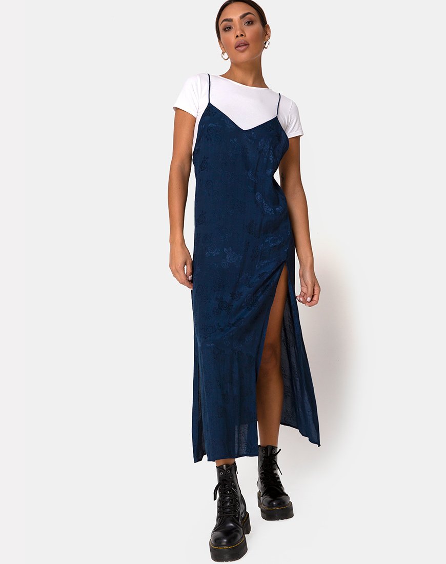 Imagen de Hime Vestido de satén rosa azul