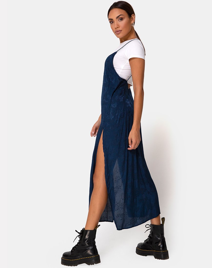 Vestido Hime en satén rosa azul