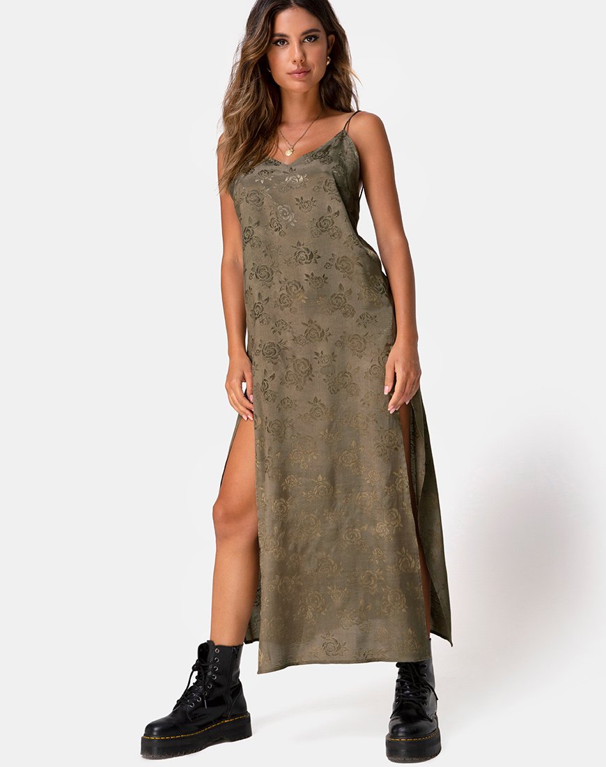 Imagen de Hime Maxi Dress in Satin Rose Silver Grey