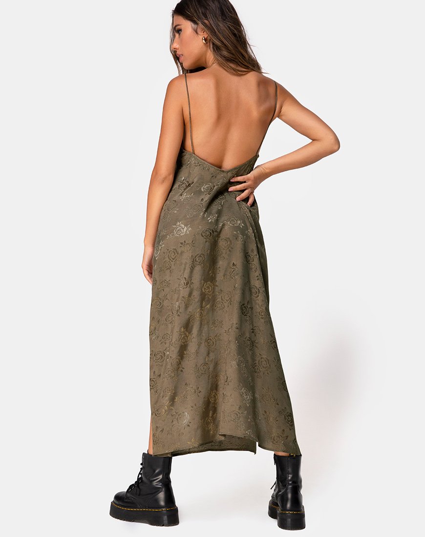 Imagen de Hime Maxi Dress in Satin Rose Silver Grey