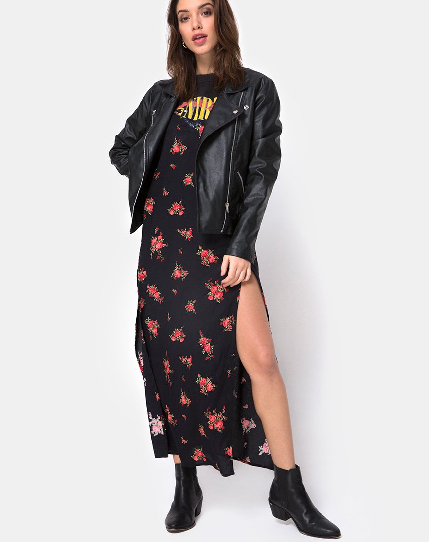 Imagen de Hime Maxi Dress in Soi Rose Negro y Rojo