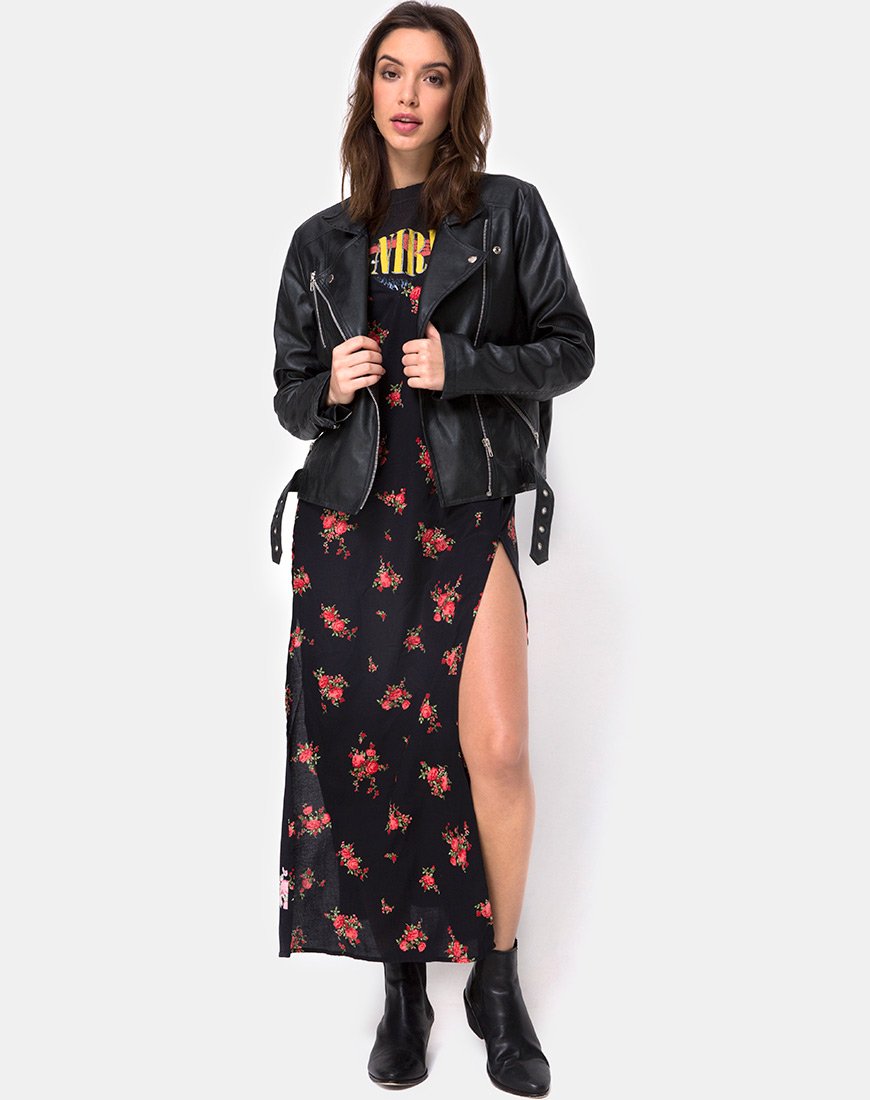 Imagen de Hime Maxi Dress in Soi Rose Negro y Rojo