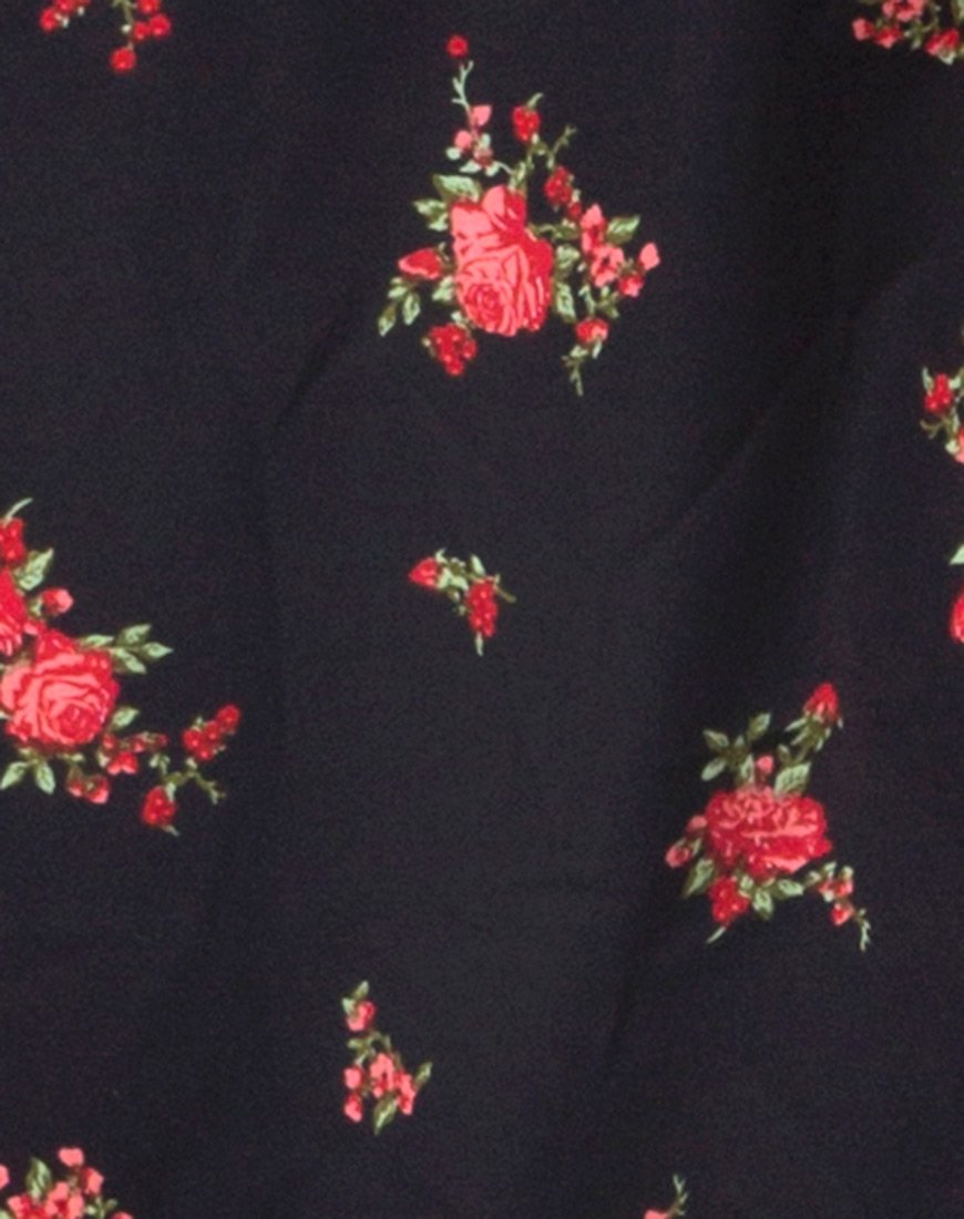 Imagen de Hime Maxi Dress in Soi Rose Negro y Rojo