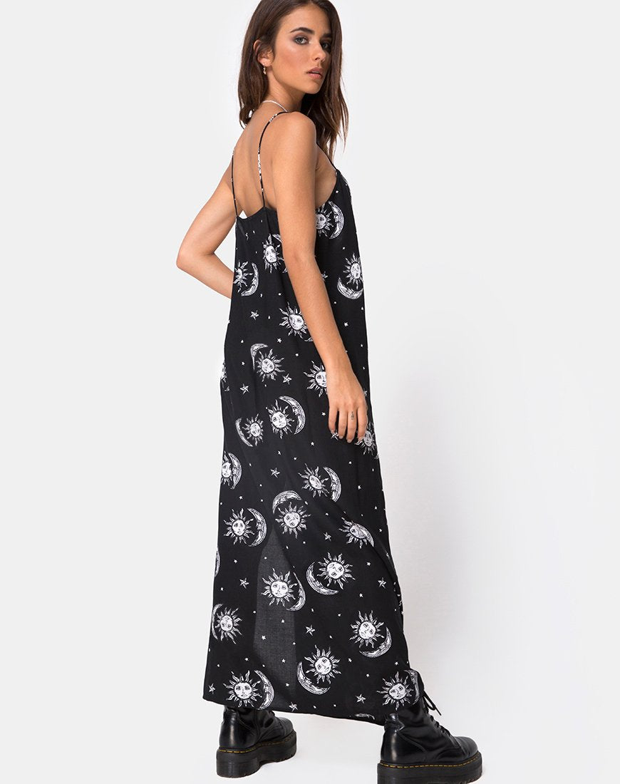 Imagen de Batis Maxi Dress in Sun Moon Stars BW