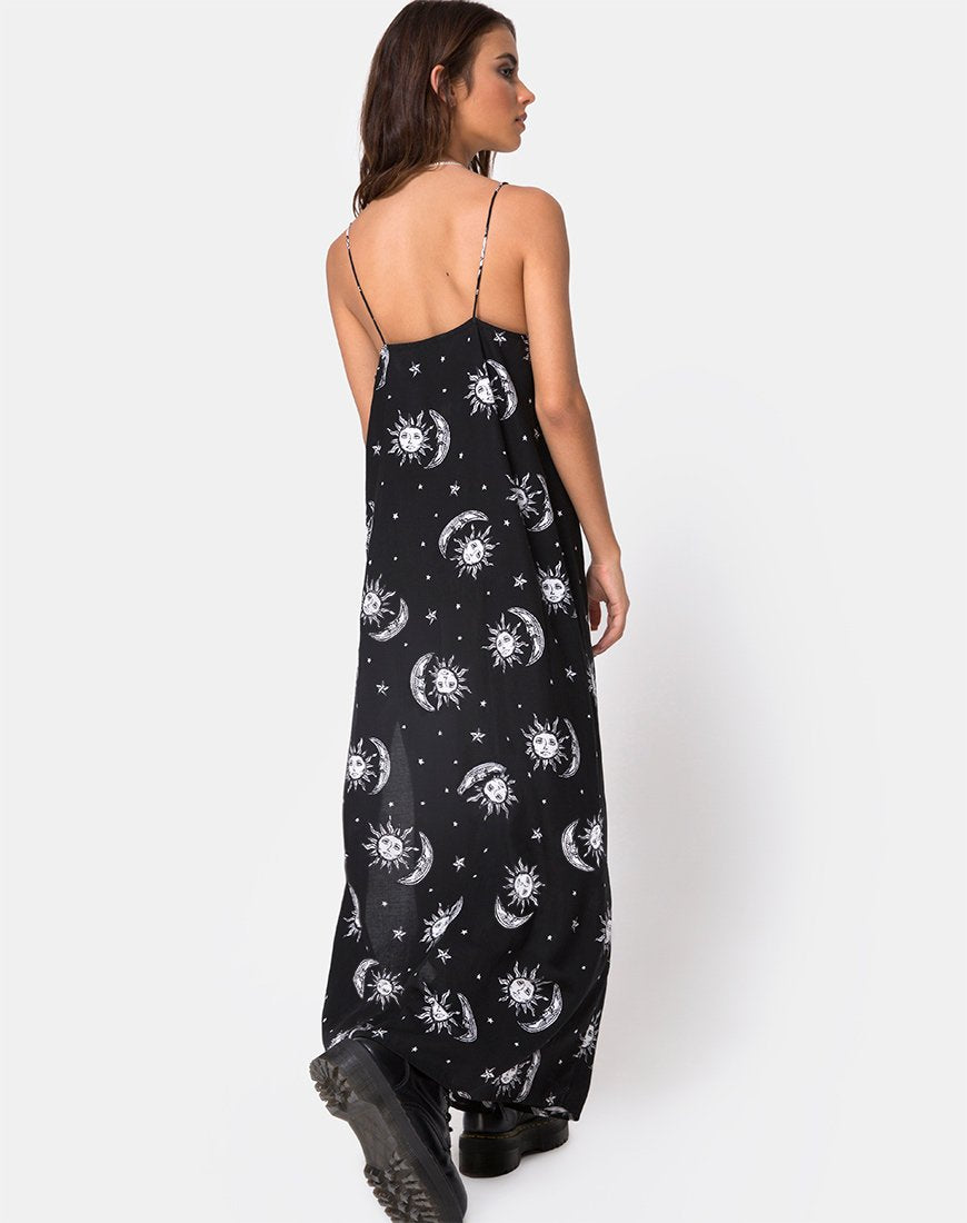 Imagen de Batis Maxi Dress in Sun Moon Stars BW