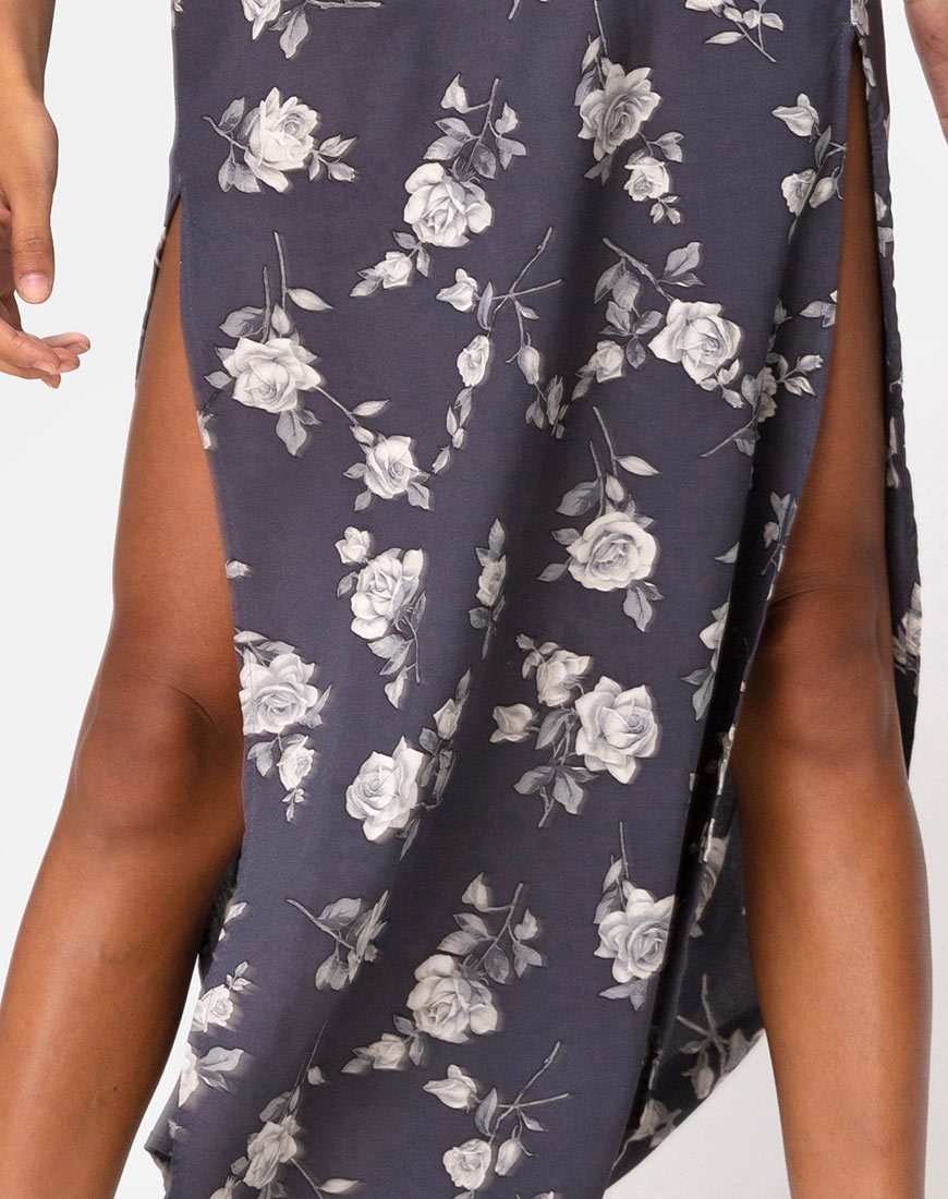 Imagen de Hime Maxi Dress in White Rose Grey
