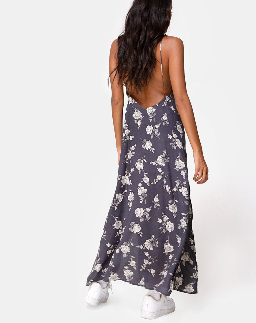 Imagen de Hime Maxi Dress in White Rose Grey
