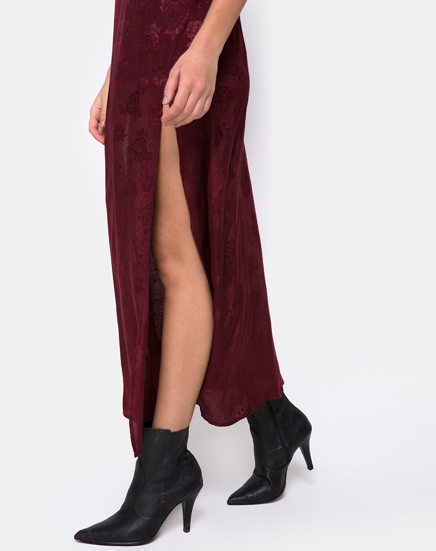 Imagen de Hime Maxi Dress in Satin Rosa Borgoña