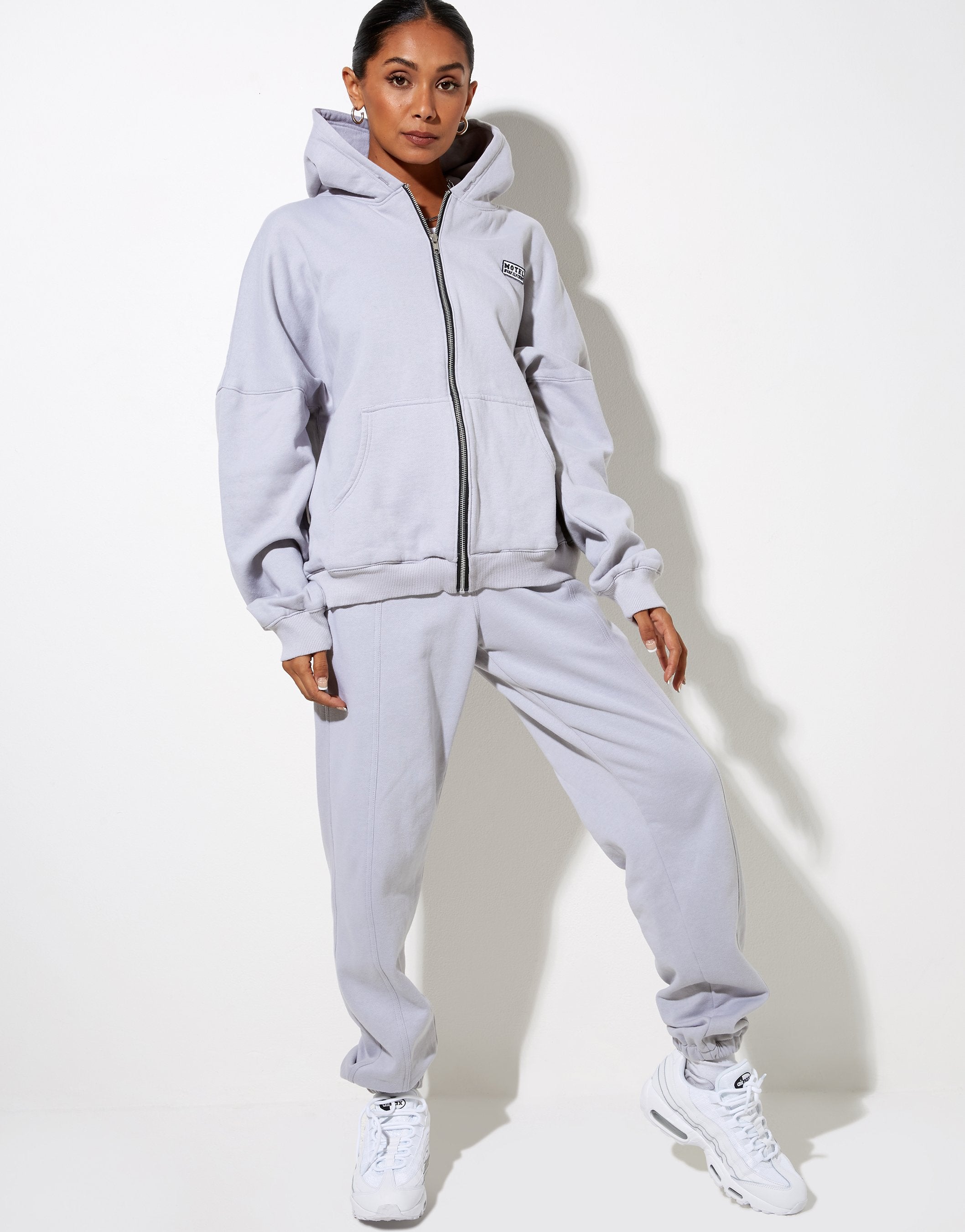 Imagen de Hollack Hoodie in Lunar Rock with Motel Work Clothing Label Embro
