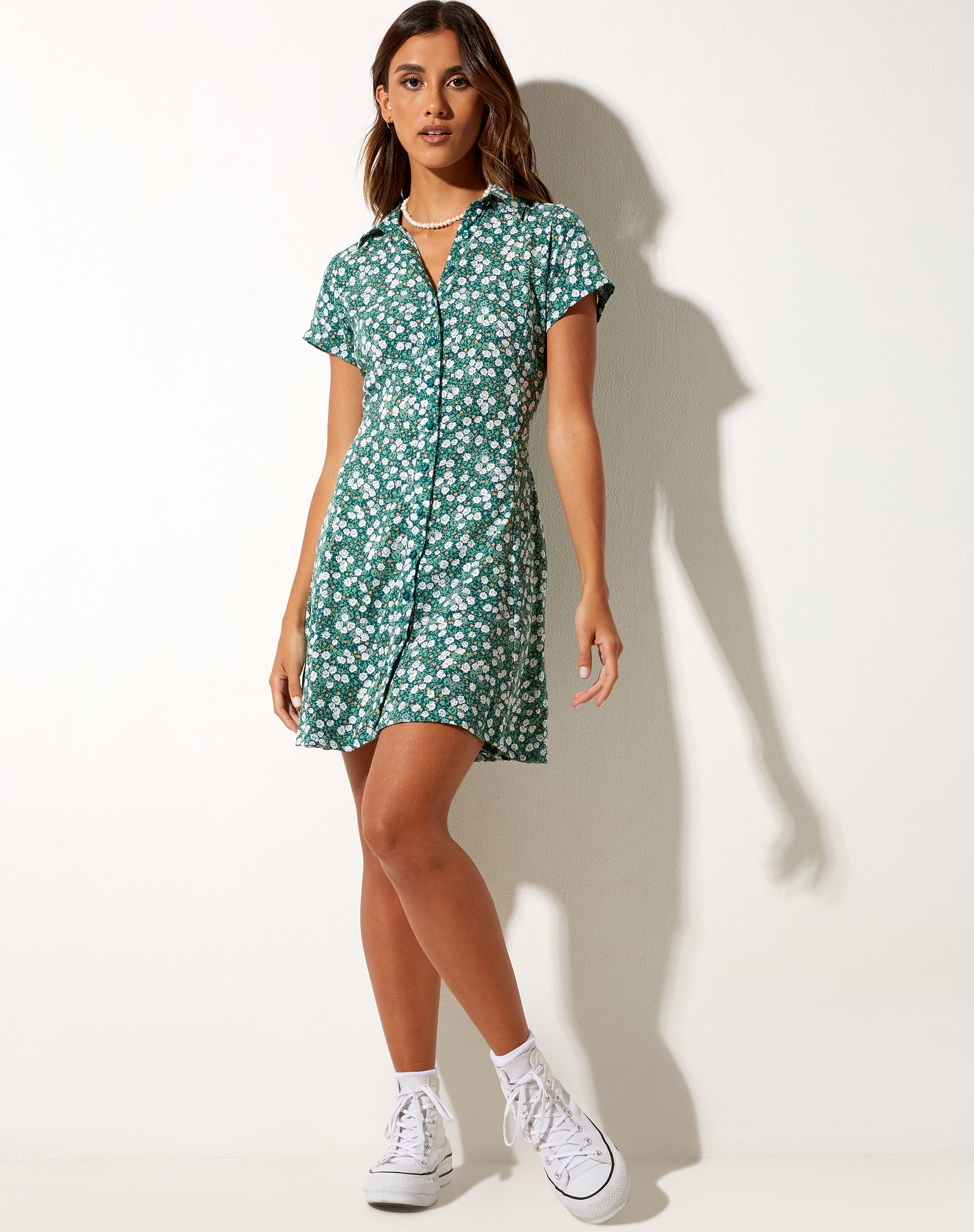 Imagen de Holma Mini Vestido en Floral Campo Verde