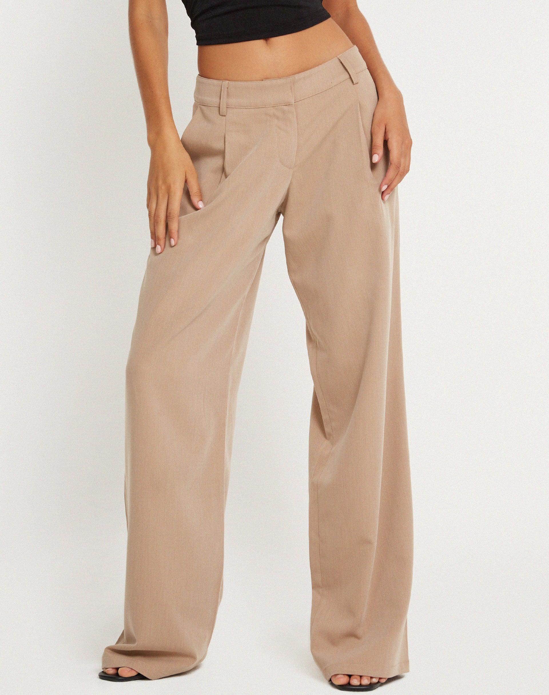 imagen de Hondra Wide Leg Trouser en Beige