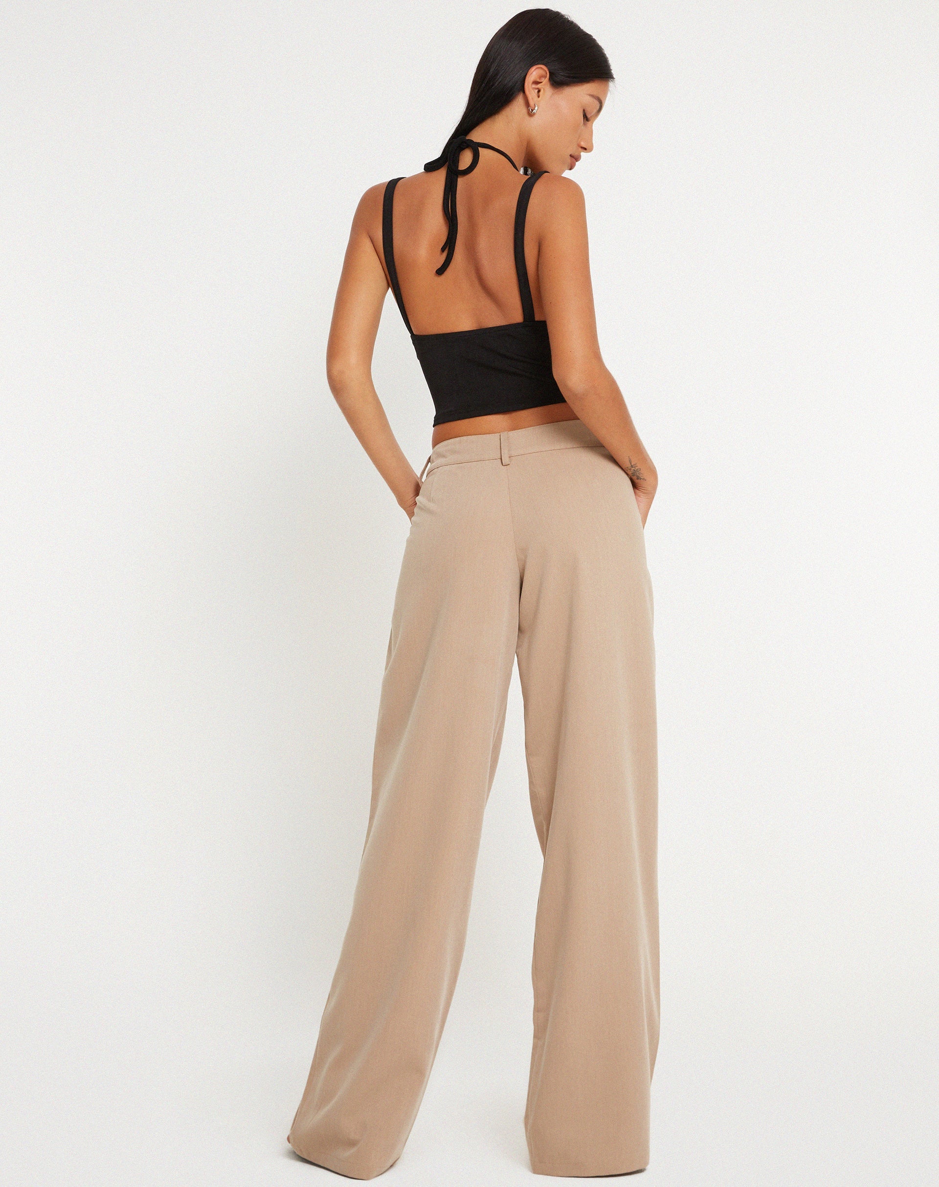 imagen de Hondra Wide Leg Trouser en Beige