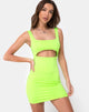 Imagen del vestido Hulana en verde flúor