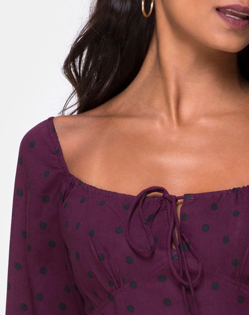 Imagen de Ilova Vestido Skater Polka Vino