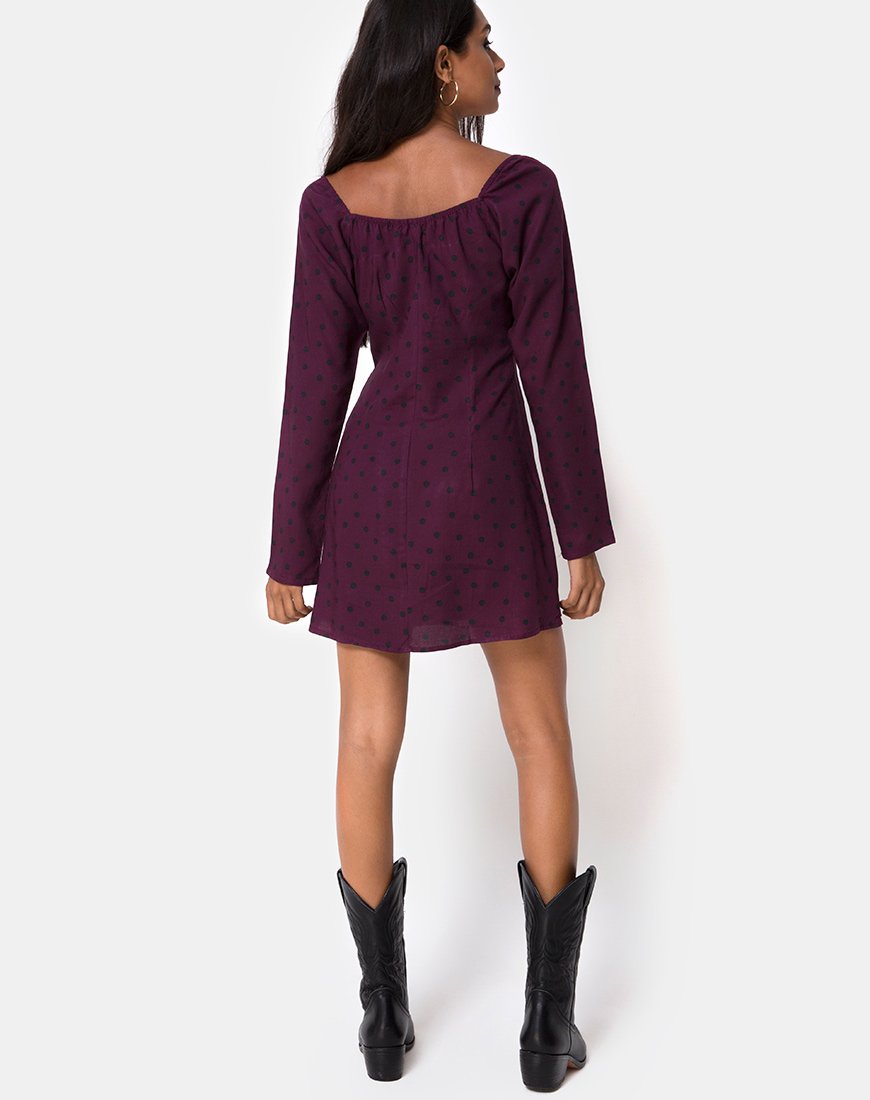 Imagen de Ilova Vestido Skater Polka Vino