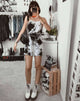 Imagen de Sagha Slip Dress in Mono Tie Dye Black and White