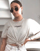 Imagen de Oversize Basic Tee in Tan with Angel Embroidery