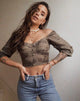 Imagen de Flory Crop Top en satén Rosa Plata Gris