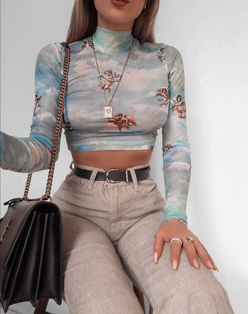 Imagen de Lara Crop Top en malla Angel Sky Blue