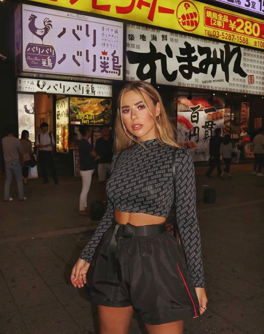 Lara Crop Top en diagonal Disco Plata