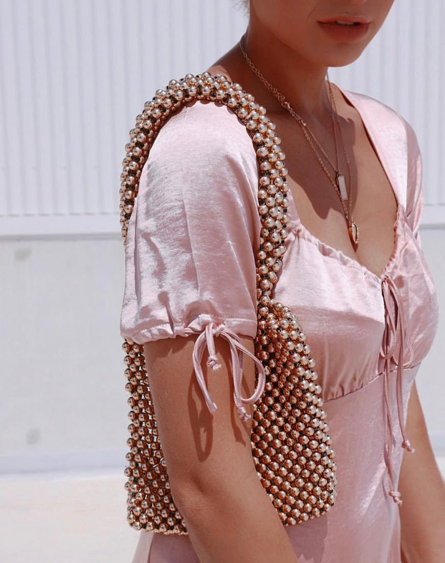 Imagen del vestido Guenette de satén Dusty Rose