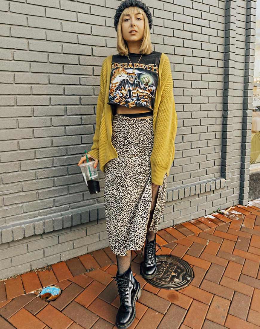 Imagen de Saika Falda Midi en Rar Leopardo Marrón