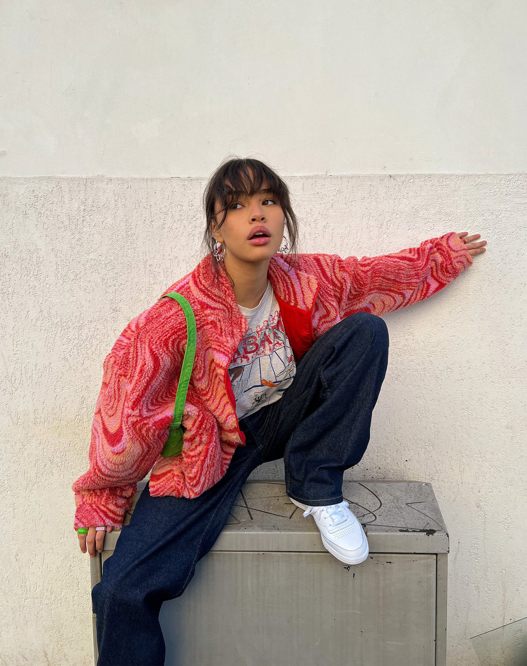 Chaqueta Nereo en rosa rizado