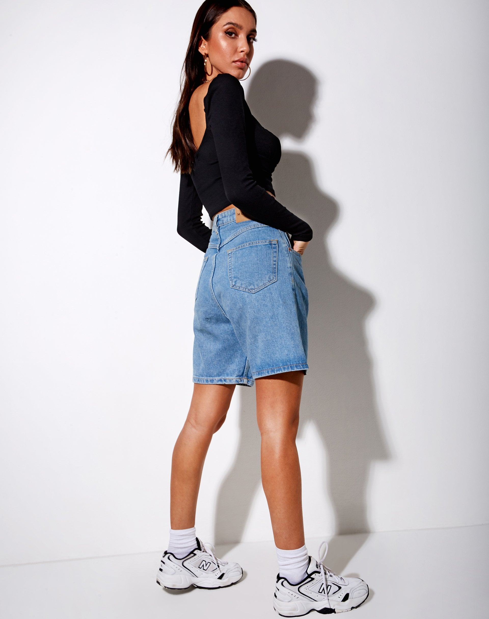 Imagen de Inalo Crop Top en canalé negro