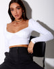 Imagen de Inalo Crop Top en canalé blanco