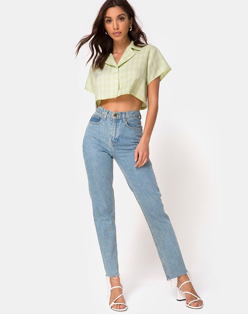 Imagen de Indiana Cropped Shirt in Sage Check