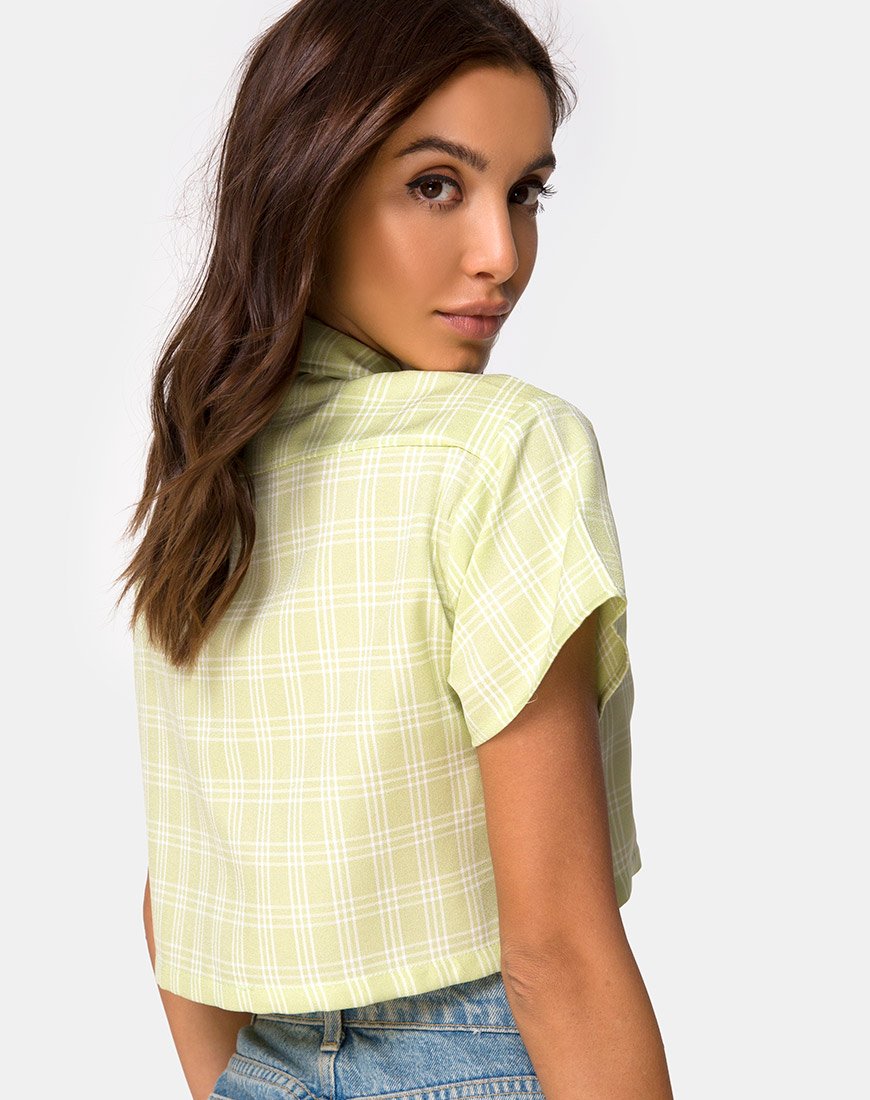 Camisa Indiana de cuadros salvia
