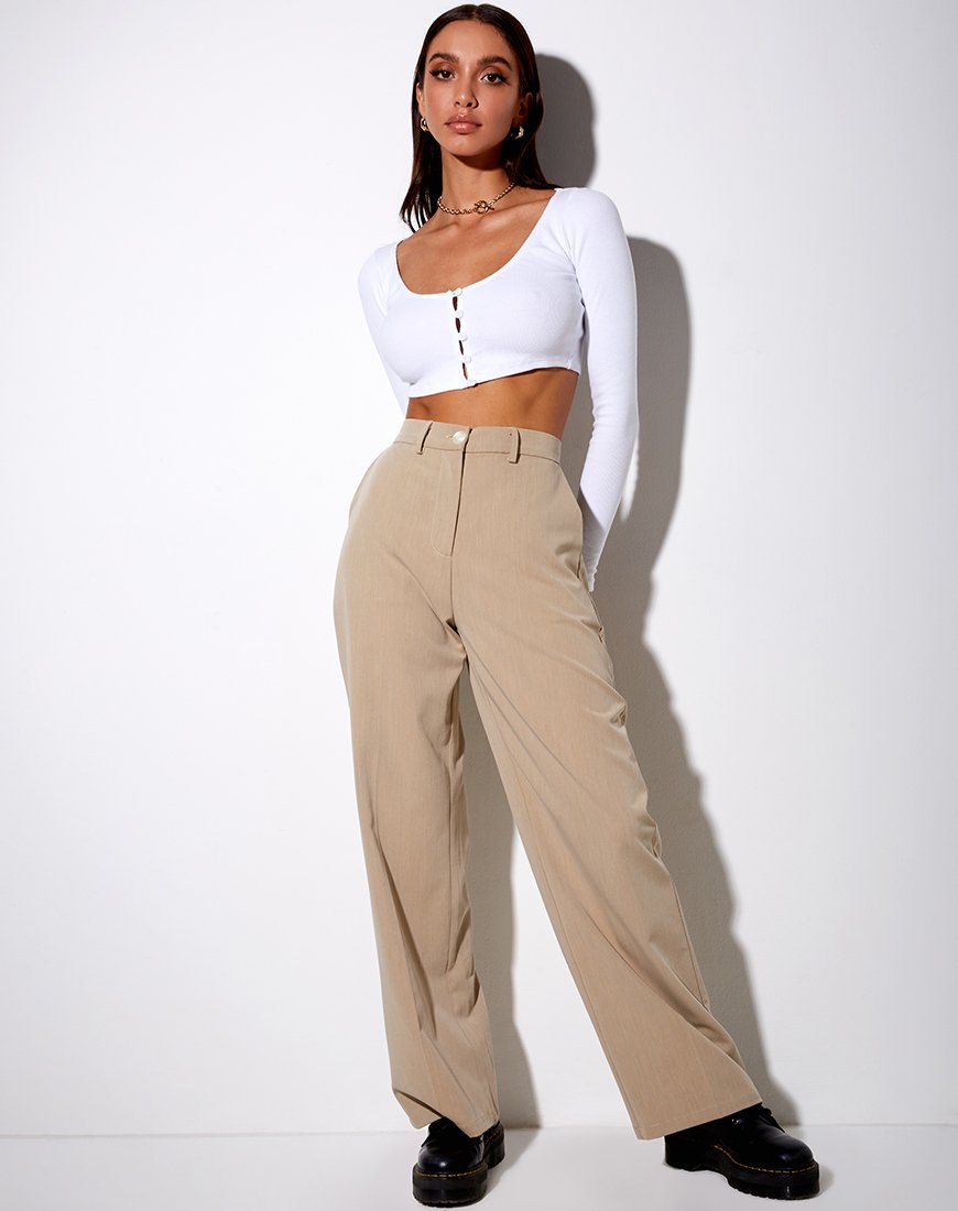 Imagen de Ineke Crop Top en rib blanco