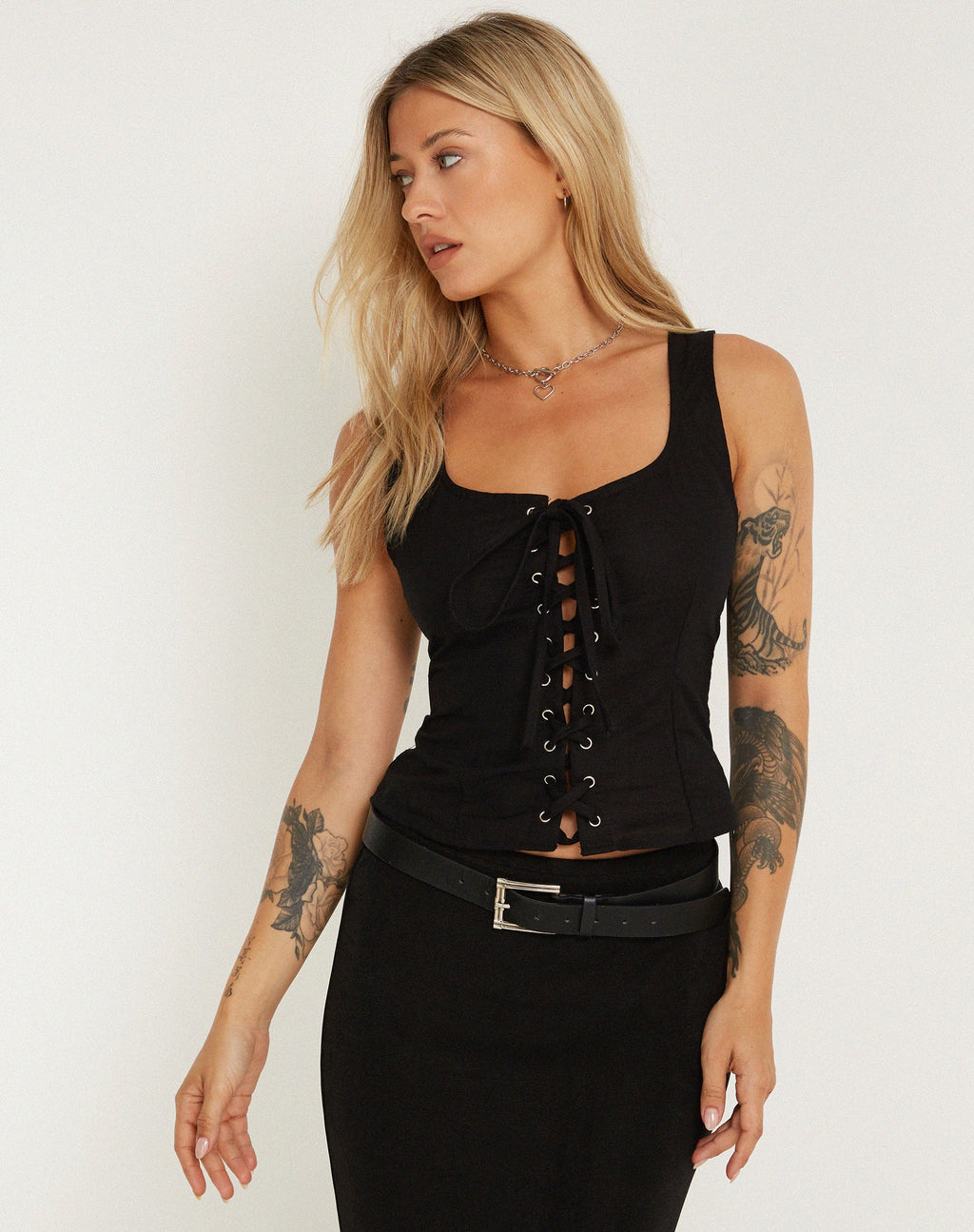 Top corsé Inga negro
