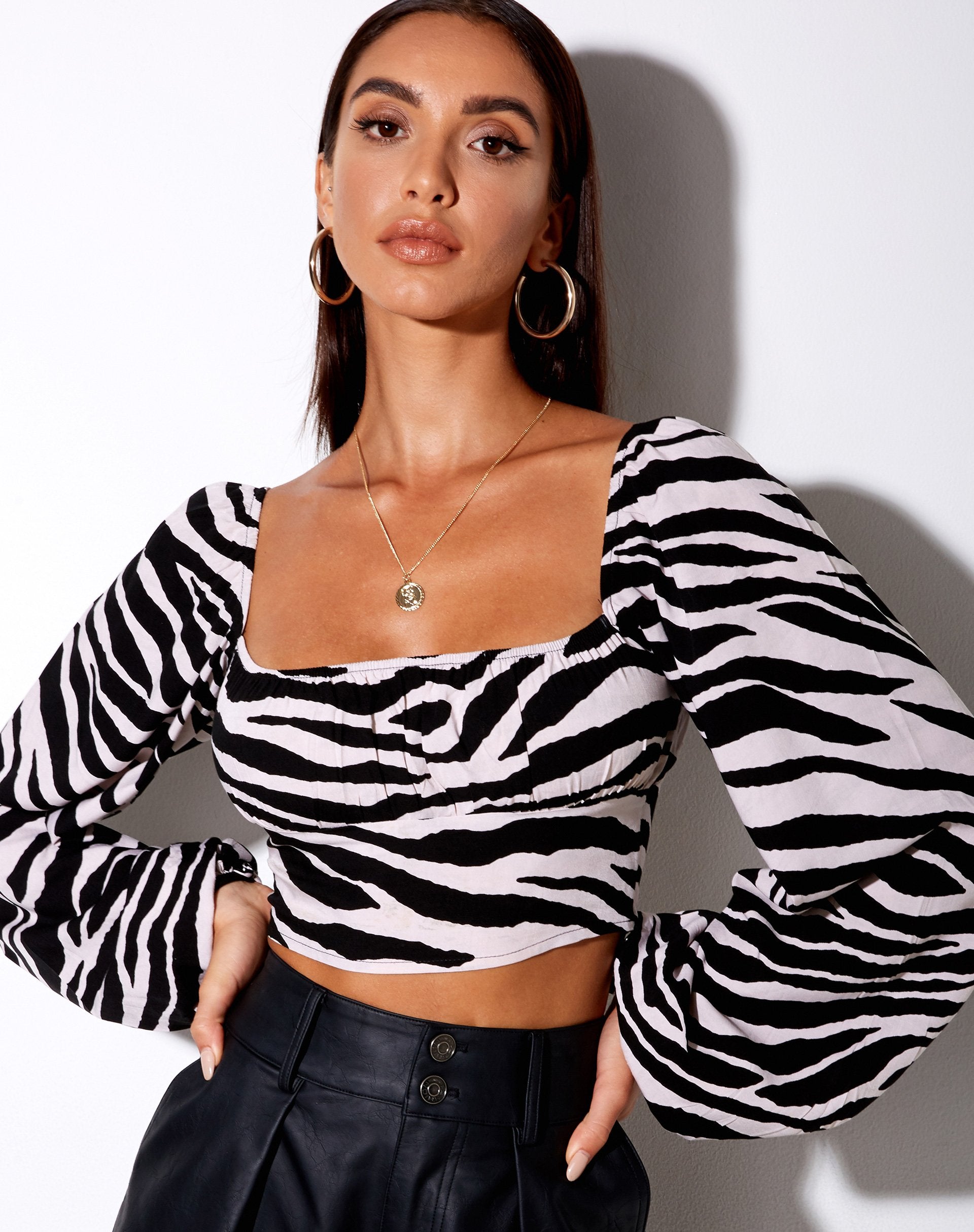 Imagen de Irene Crop Top in Huge Zebra