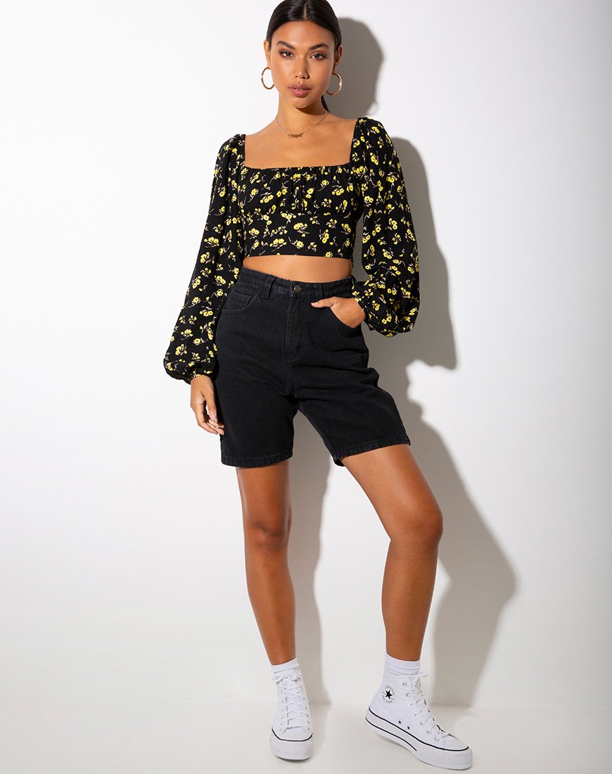 Imagen de Irene Top en amarillo ranúnculo y negro