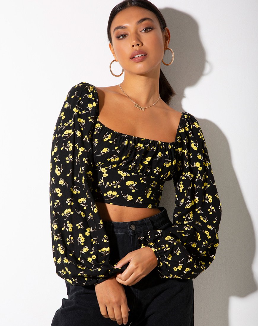 Top Irene en amarillo ranúnculo y negro