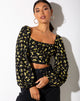 Imagen de Irene Top en amarillo ranúnculo y negro