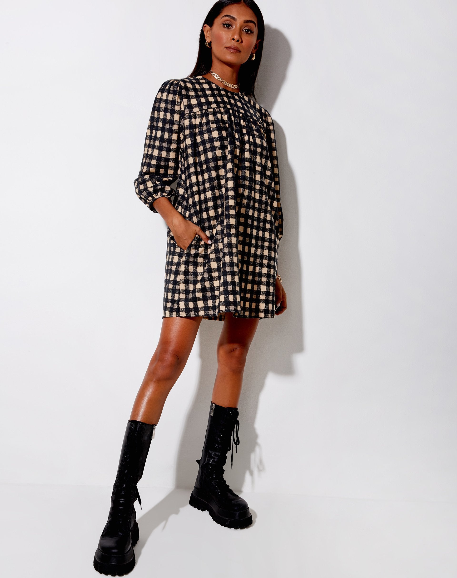 Imagen de Isha Mini Dress in 90s Grunge Check