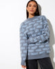 Imagen del jersey Iskov en gris suave y azul empolvado Angel Energy